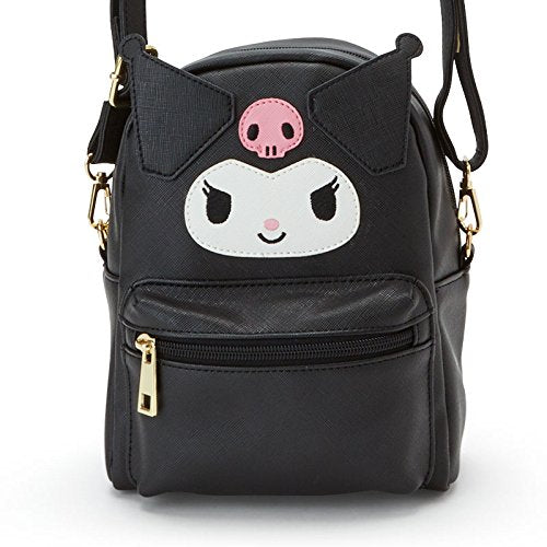 Kuromi mini Backpack shoulder bag 2-way 17x8x21cm PU Leather Black 204307 NEW_2