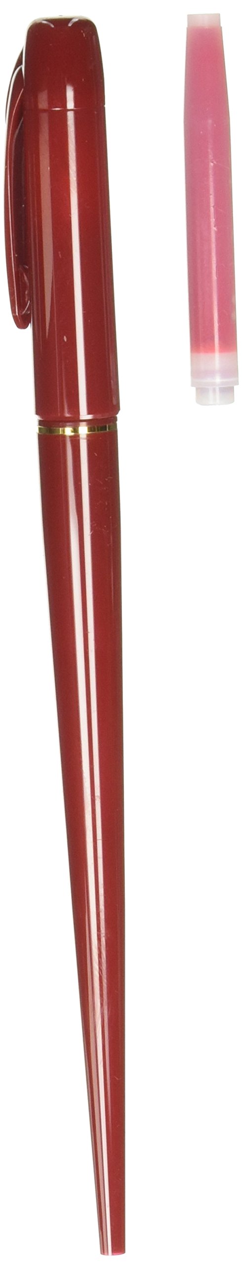 Platinum Fountain Pen Red Body Fine DPQ-700A#10 Fine Desk Series Black & Red Ink_1