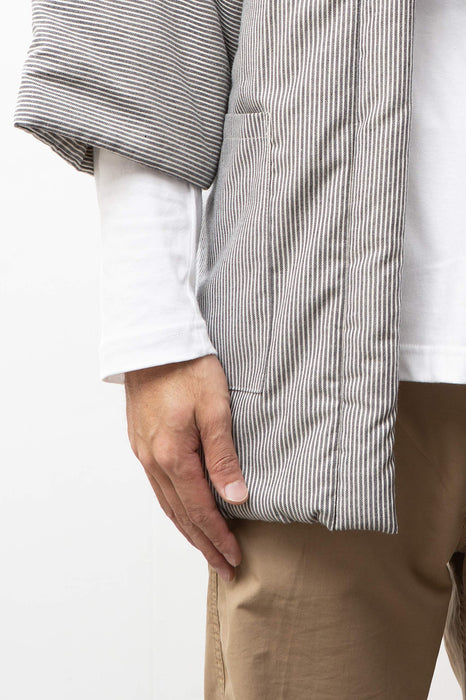 Kurume Cotton Hickory Hanten Men's Twill Hickory Pattern Made in Japan One Size_4