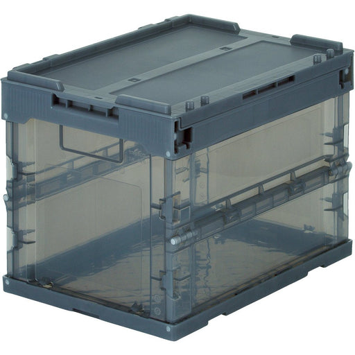 Trusco Folding Container Skeleton Transparent Black 20L with Lid TR-SC20-BK NEW_1