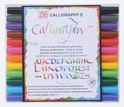 Aqueous pen Zig Calligraphic II 12 colors TC-3100 / 12V NEW from Japan_1