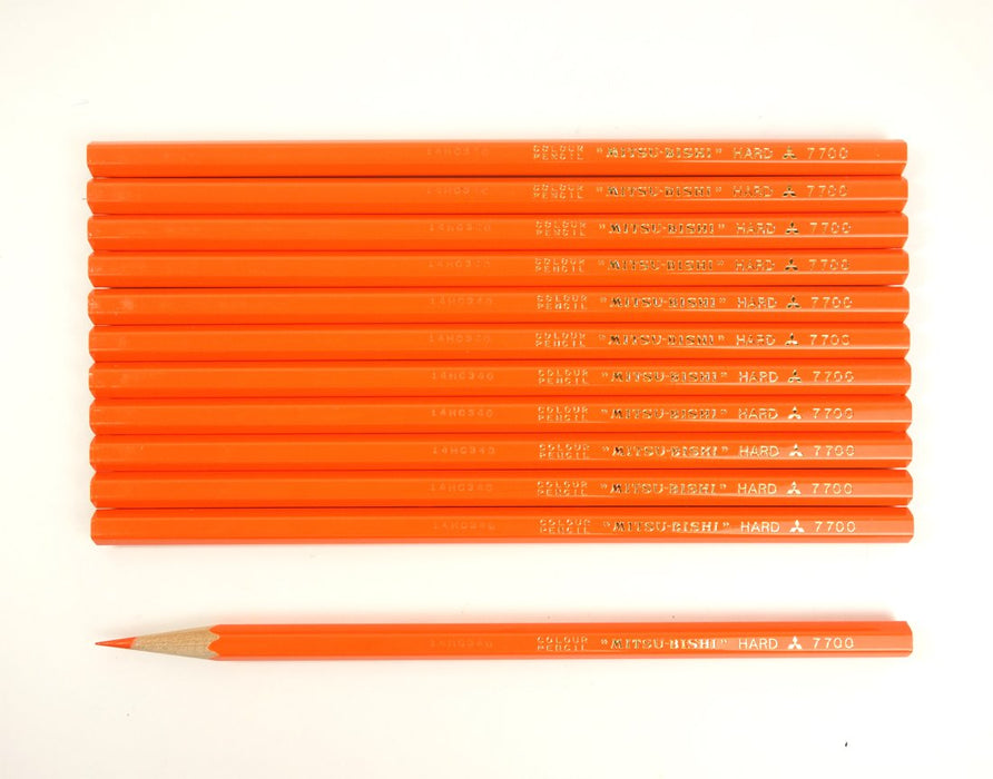 Mitsubishi Pencil Hard Colored Pencil Orange 1 dozen (12 pieces) K77004 NEW_3