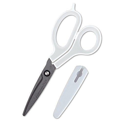 Plus Fit Cut Curve Just Grip Scissors White/Gray SC-175A 34-524 NEW from Japan_1