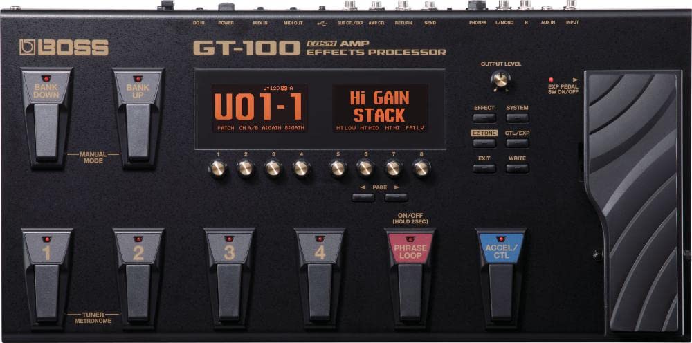 BOSS GT-100 Guitar Multi-Effects Pedal Guitar Processor Battery Powered Black_5