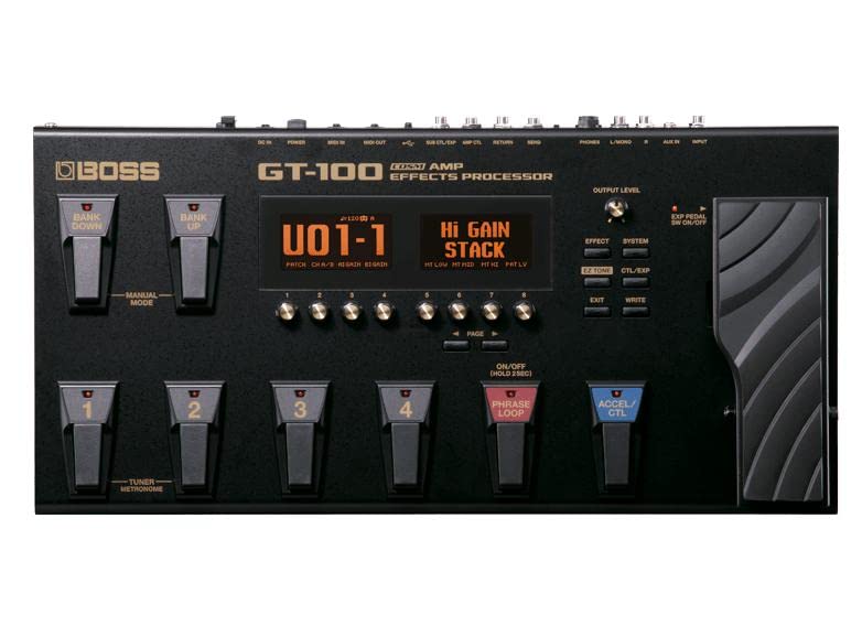 BOSS GT-100 Guitar Multi-Effects Pedal Guitar Processor Battery Powered Black_8