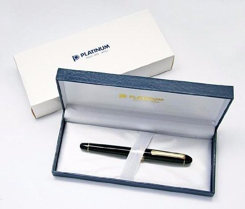 PLATINUM Fountain Pen #3776 CENTURY PNB-10000 #1 Black in Black Double broad NEW_2