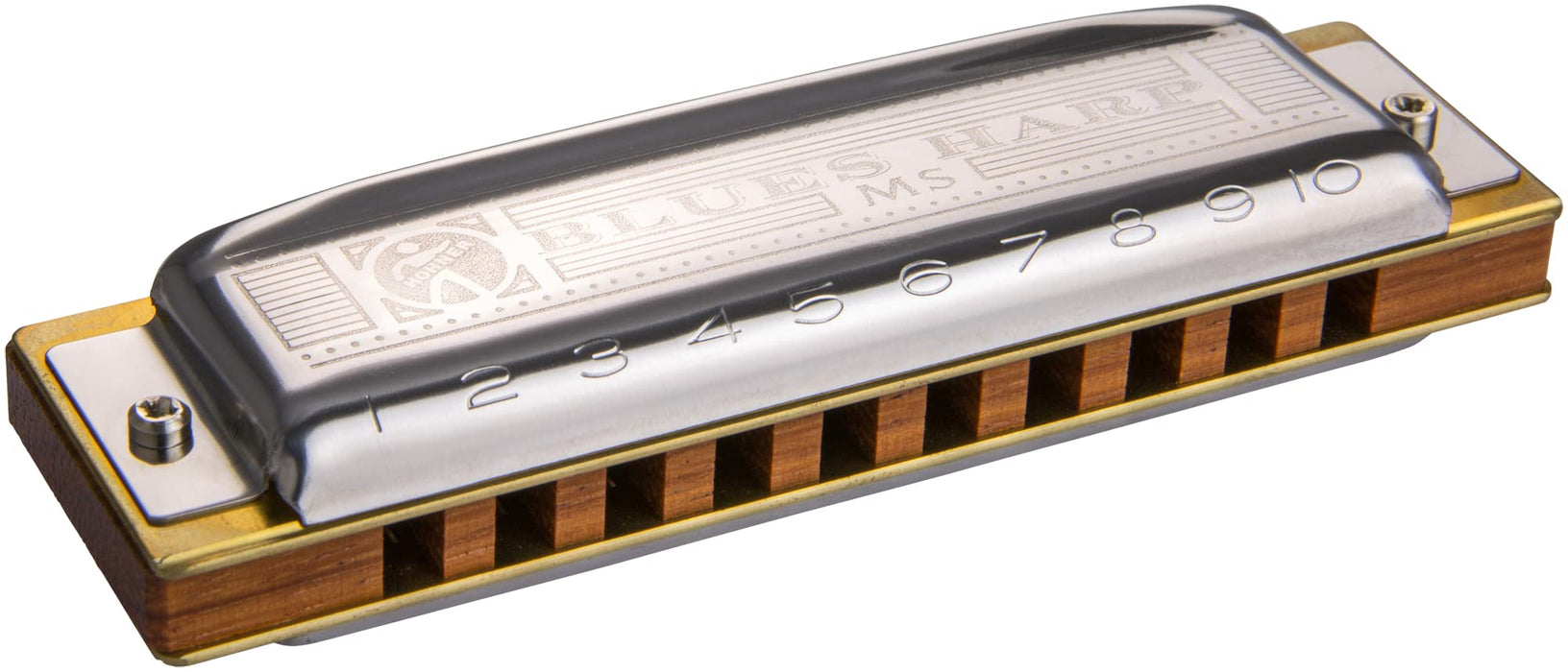 HOHNER BLUES HARP/F sharp Bruce Harp 10 Hole Harmonica M533076X Wooden Body NEW_1