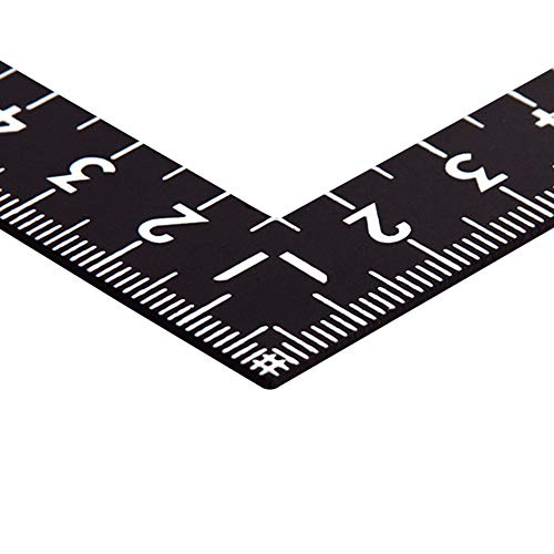 SHINWA Square Ruler 150X300mm White Scale on Black 12435 NEW from Japan_4
