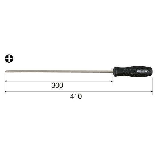 HOZAN PHILLIPS SCREWDRIVER +2 D-555-300 L410mm Shaft 300mm for secluded place_2