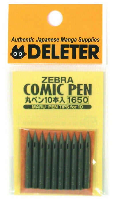 DELETER 342-1013 ZEBRA COMIC PEN MARU-PEN TIPS Nib for 10 Pcs Set NEW from Japan_1