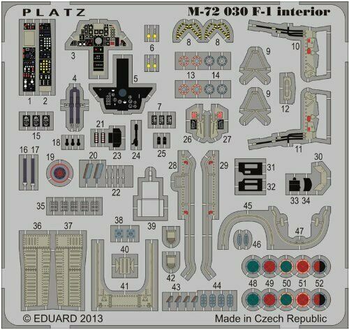 Platz 1/72 Detail Up Etching Parts for JASDF F-1 (for Interior) Plastic Model_1