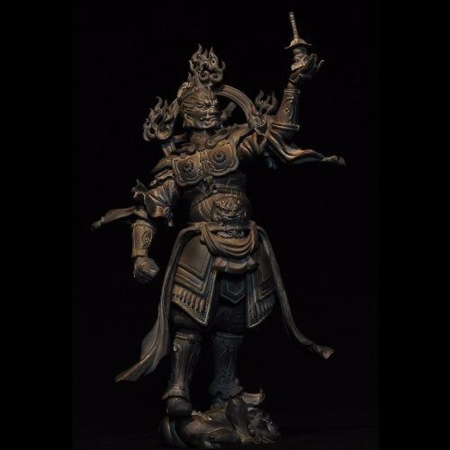 Revoltech TAKEYA BUDDHIST STATUE COLLECTION No.001EX TAMONTEN Wood Tone ver. NEW_6