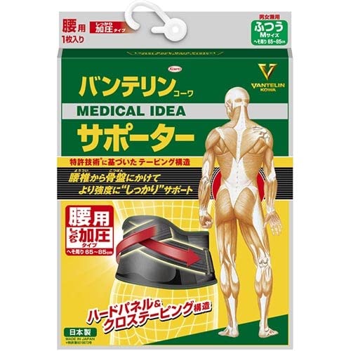 VANTELIN KOWA Back Support - Black, M-Size (65-85cm) Nylon, rubber NEW_1