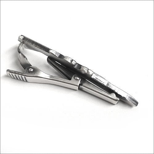 ISHOKUYA Unique Tie Clasp Tie Clip Tacks Jumbo Jet Air Plane Brass Metalic Color_4