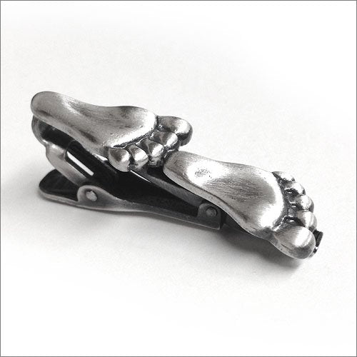 ISHOKUYA Unique Tie pin Tie clip Tie bar Foot Feet Sole Brass Metalic 11x40mm_3