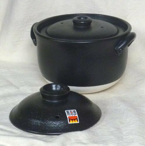 Rice cooking clay pot Double lid Yokkaichi Bankoyaki NEW from Japan_2