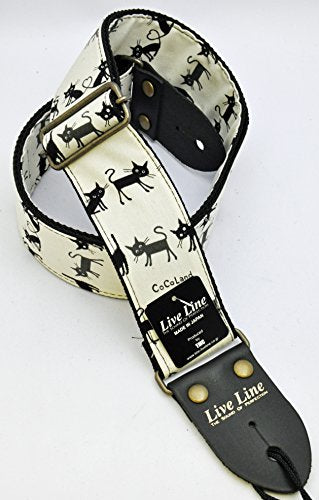 LIVE LINE Made in Japan CoCoLand Cat Guitar Strap LS2400CCB Electric, Acoustic_2