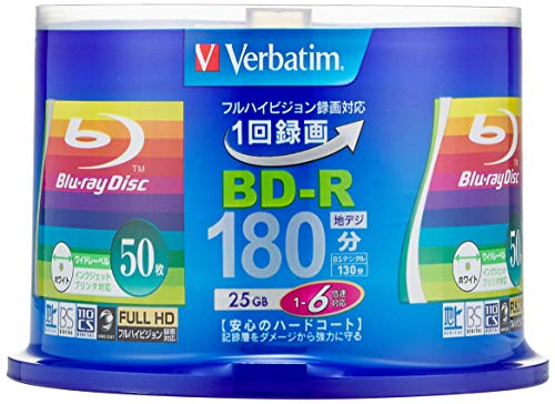 50 Verbatim Blank Blu-ray Discs 25GB 6x BD-R bluray VBR130RP50V4 Spindle NEW_4