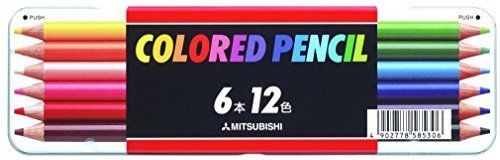 Mitsubishi Pencil Colored pencil 512 Standard 6 pcs 12 colors K51212C NEW_1