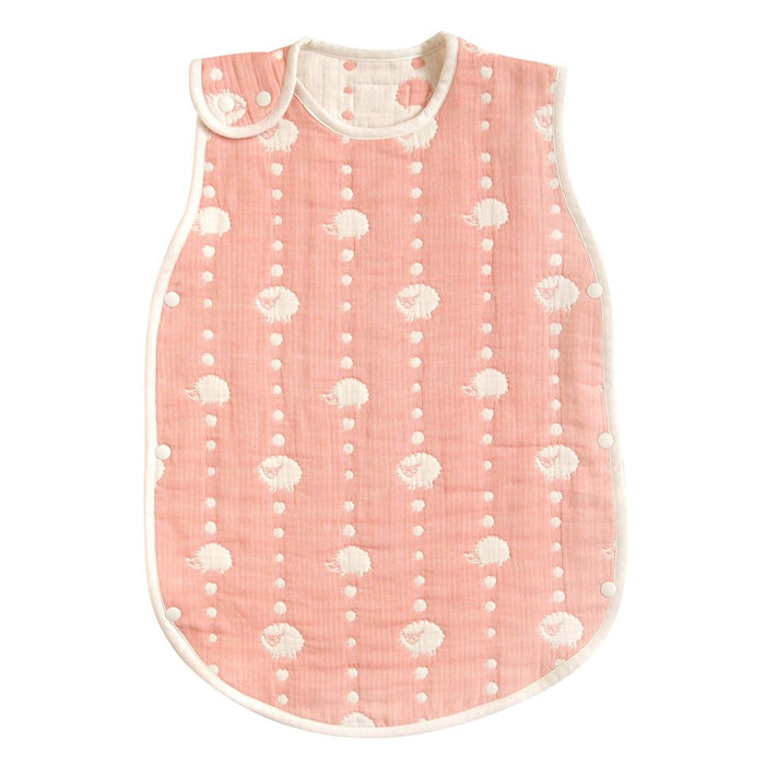 10mois Hoppetta 6 Gauze Baby Sleeper Salmon pink Cotton Made in Japan L58cm 5261_1