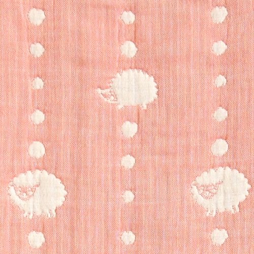 10mois Hoppetta 6 Gauze Baby Sleeper Salmon pink Cotton Made in Japan L58cm 5261_4