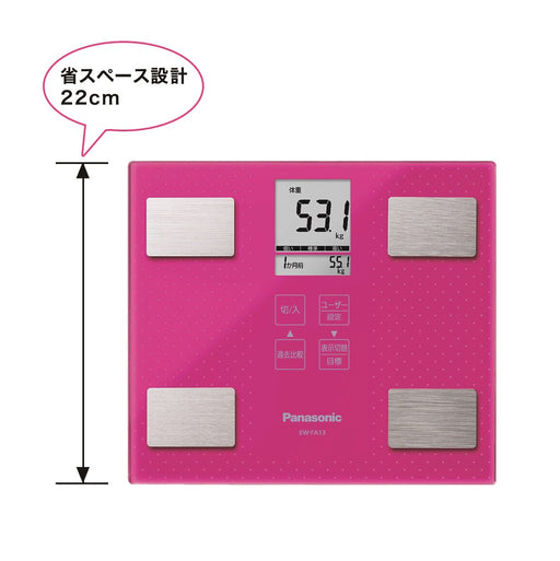 Panasonic body weight & composition meter vivid pink EW-FA13-VP Battery Powered_2