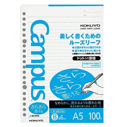 KOKUYO Campus Loose Leaf Paper A5 Dotted 6 mm Rule NEW from Japan_1
