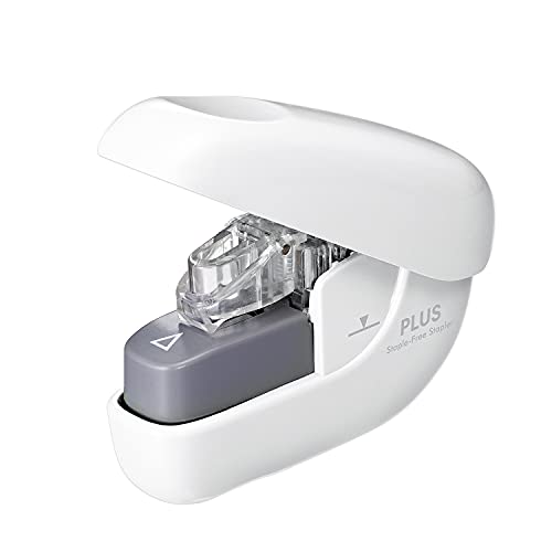 PLUS Staple Free Stapler Paper clinch White SL106N Needleless stapler NEW_1