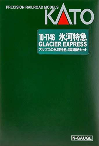 KATO N gauge Alpine Glacier Express 4-Car Add-On Set 10-1146 Railroad Model NEW_2