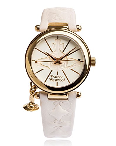 Vivienne Westwood Ladies' Gold Plated Orb Strap Watch VV006WHWH WHITE NEW_1