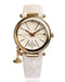 Vivienne Westwood Ladies' Gold Plated Orb Strap Watch VV006WHWH WHITE NEW_1