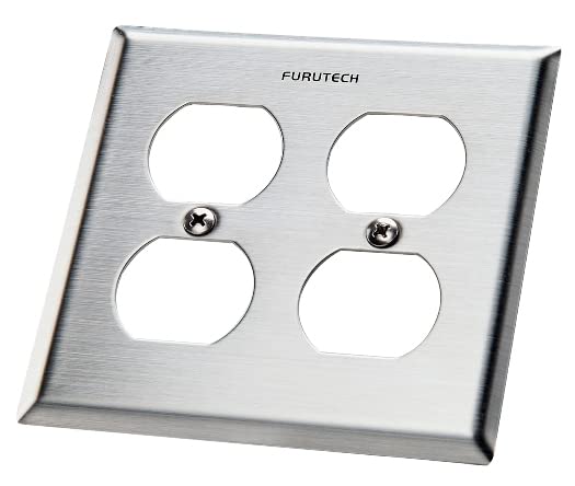 FURUTECH outlet plate UL standard 4-port type OUTLET COVER 102-2D Silver NEW_1