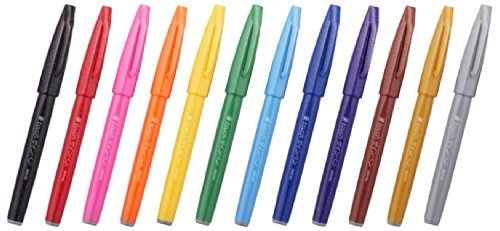 Pentel Fude Touch Sign Pen Fine 12 Colors Brush Pen Set ‎SES15C-12 NEW_2