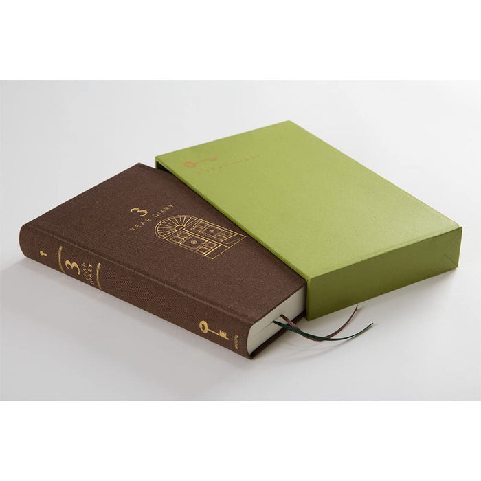 Midori Diary Tea color 12395006 3 year continuous door design 185x117x25mm NEW_2