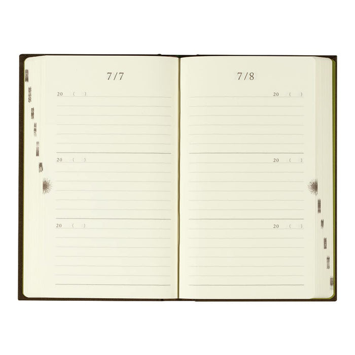 Midori Diary Tea color 12395006 3 year continuous door design 185x117x25mm NEW_3