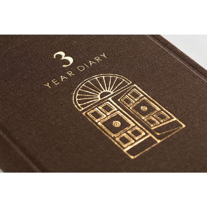 Midori Diary Tea color 12395006 3 year continuous door design 185x117x25mm NEW_7