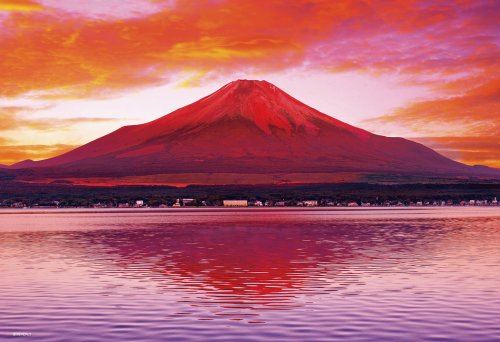 1000 Piece Jigsaw Puzzle Sacred Red Fuji Micro Piece (26x38cm) NEW from Japan_1