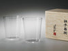 Usuhari Shotoku old fashioned glass M with Wooden box 280ml 2 pcs Made in Japan_1
