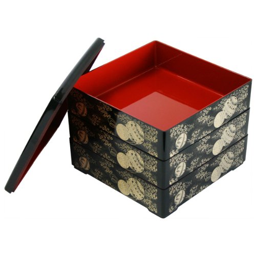 Asahi Koyo Japanese Traditional Jyubako Bento Box for picnic/party Black Temari_2