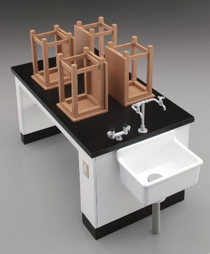 Hasegawa 1/12 Science Room Desk & Chair Model Kit NEW from Japan_2