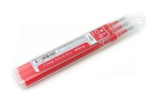PILOT FRIXION BALL 0.5mm RED Ink 3-Refills x 10-Pack ‎LFBKRF30EF3R NEW_1