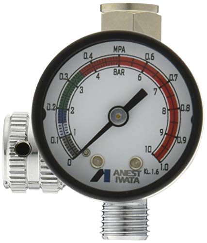 ANEST IWATA Hand Pressure Gauge AJR-02S-VG Air Regulator for Spray Guns NEW_1