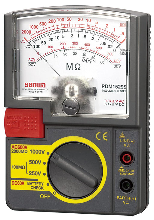 SANWA Insulation resistance tester 1000V/500V/250V PDM1529S 34.5cm 500g NEW_1