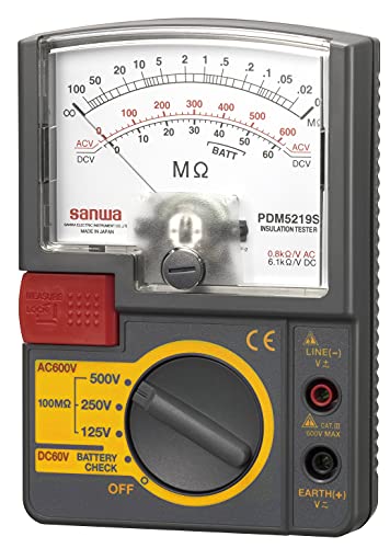 SANWA analog insulation resistance tester 500V / 250V / 125V PDM5219S NEW_1