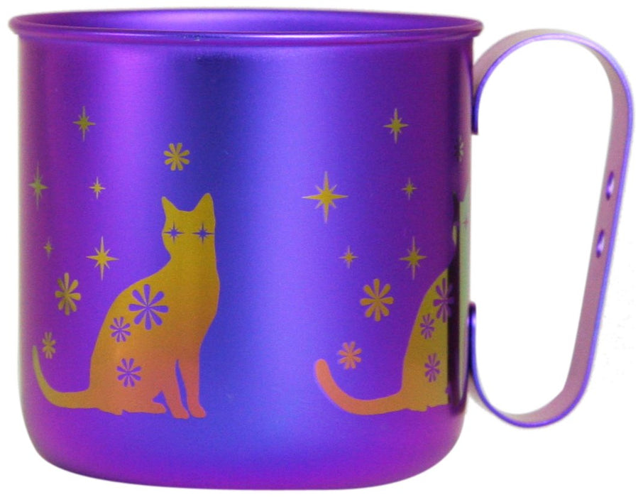 Titanium Design Mug Cup Animal Cat Purple TMA-211B HORIE TMA211B Made in Japan_1