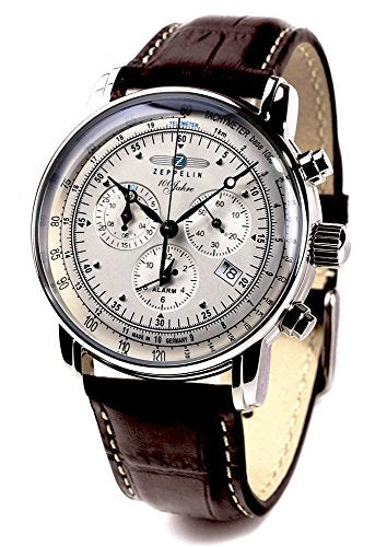 ZEPPELIN Watch 100th anniversary model ivory x brown 7680-1 Men's NEW from Japan_1