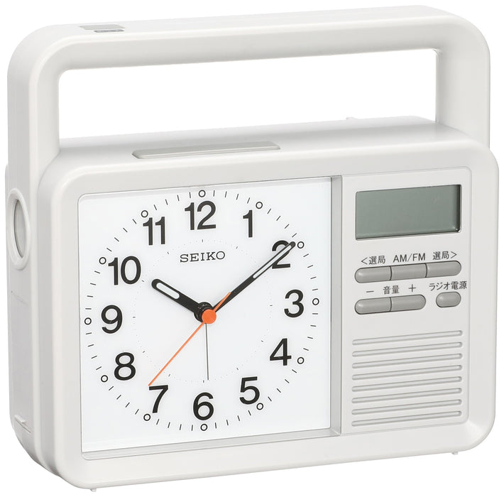 SEIKO KR885N Multi Function Disaster Prevention Alarm Clock Gray Battery Powered_1