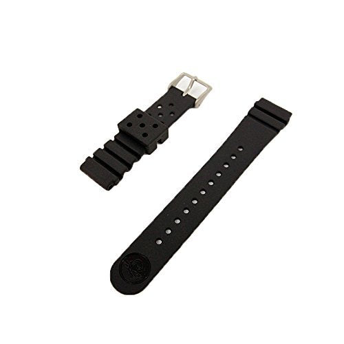 SEIKO DAL1BP Genuine Rubber Polyurethane Wrist Watch Belt Width 22mm Black NEW_1