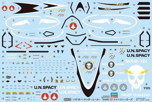 Hasegawa 1/72 Macross 7 VE-11 THUNDER SEEKER SVAW-121 Night Stalkers Model Kit_3