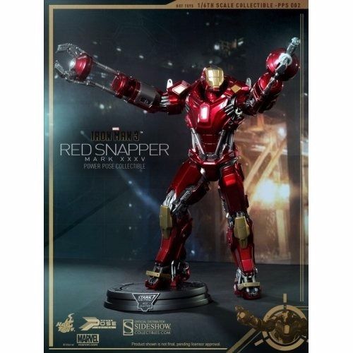 POWER POSE Iron Man 3 IRON MAN MARK 35 XXXV RED SNAPPER 1/6 FIgure Hot Toys NEW_5